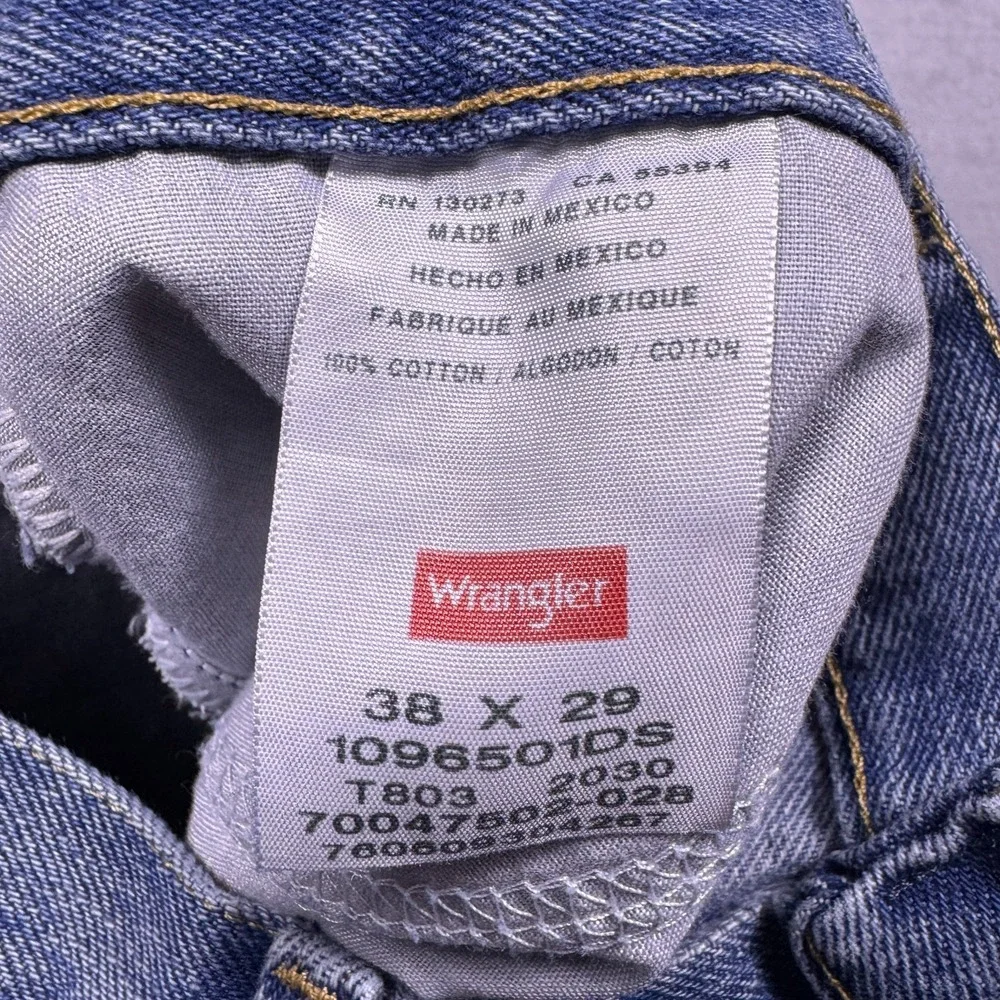 Wrangler Mens Blue Denim Regular Rodeo Stretch Straight Leg‎ Jeans Size 38x29